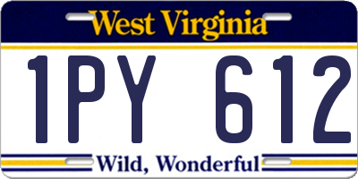 WV license plate 1PY612