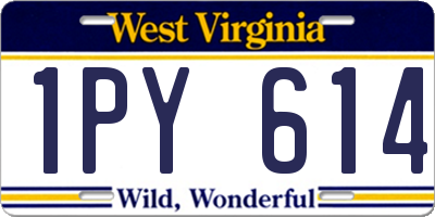 WV license plate 1PY614