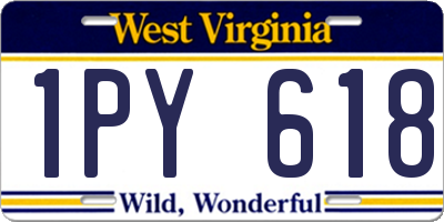 WV license plate 1PY618