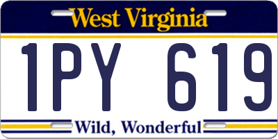 WV license plate 1PY619