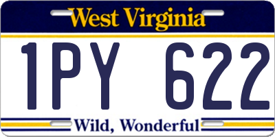 WV license plate 1PY622