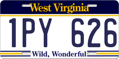 WV license plate 1PY626