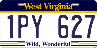 WV license plate 1PY627