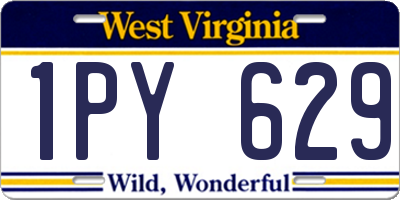 WV license plate 1PY629