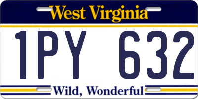 WV license plate 1PY632