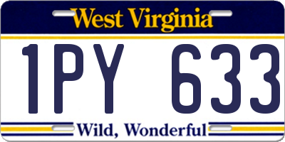WV license plate 1PY633