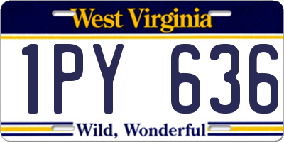 WV license plate 1PY636