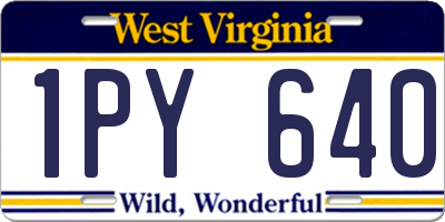 WV license plate 1PY640