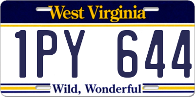 WV license plate 1PY644