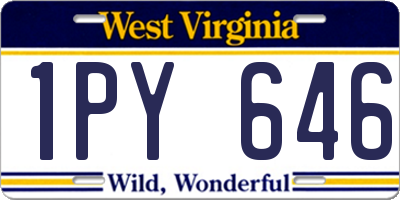 WV license plate 1PY646
