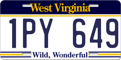 WV license plate 1PY649