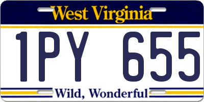 WV license plate 1PY655