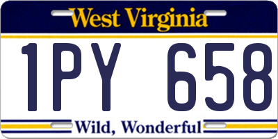 WV license plate 1PY658