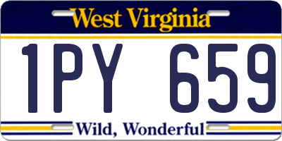 WV license plate 1PY659