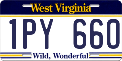 WV license plate 1PY660