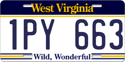 WV license plate 1PY663
