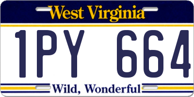 WV license plate 1PY664