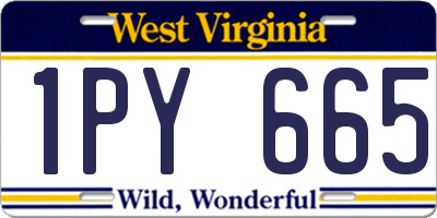 WV license plate 1PY665