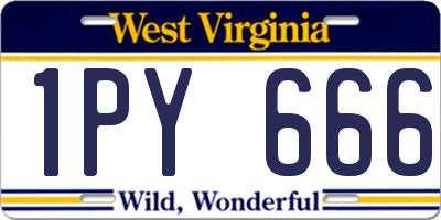 WV license plate 1PY666