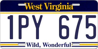 WV license plate 1PY675