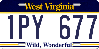 WV license plate 1PY677