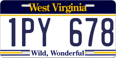 WV license plate 1PY678