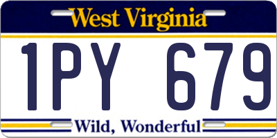 WV license plate 1PY679