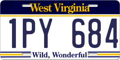 WV license plate 1PY684
