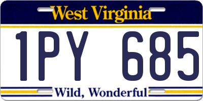 WV license plate 1PY685