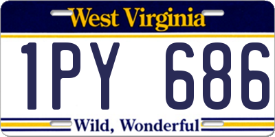 WV license plate 1PY686