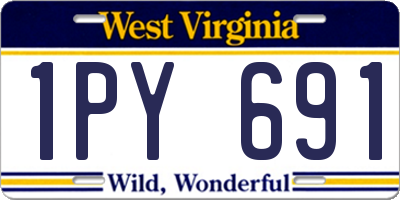 WV license plate 1PY691