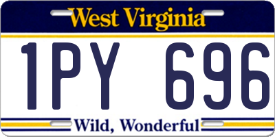 WV license plate 1PY696