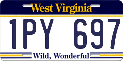 WV license plate 1PY697