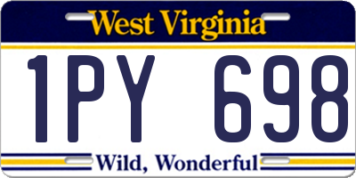 WV license plate 1PY698