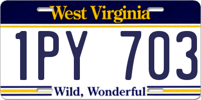 WV license plate 1PY703