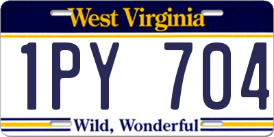 WV license plate 1PY704