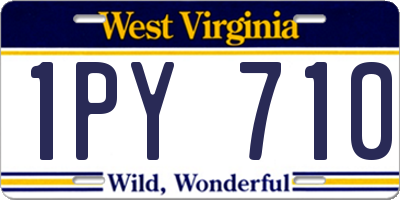WV license plate 1PY710