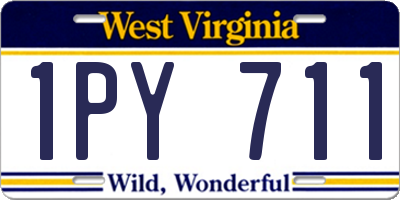 WV license plate 1PY711