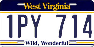 WV license plate 1PY714