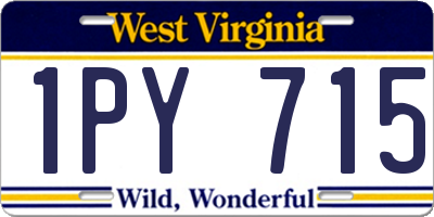 WV license plate 1PY715