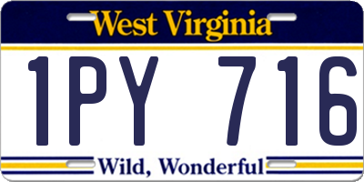 WV license plate 1PY716
