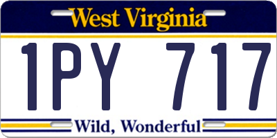 WV license plate 1PY717
