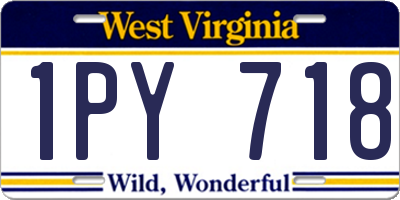 WV license plate 1PY718