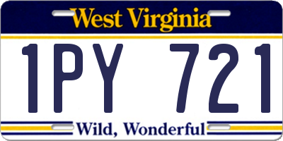 WV license plate 1PY721