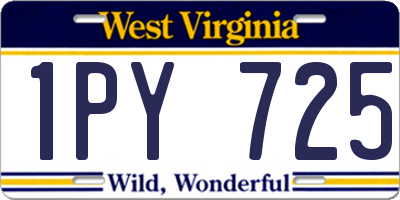 WV license plate 1PY725