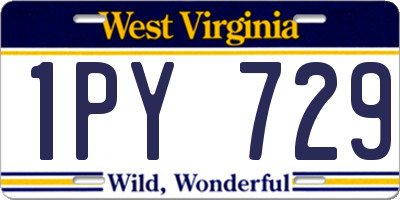 WV license plate 1PY729