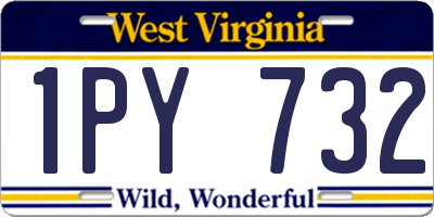WV license plate 1PY732