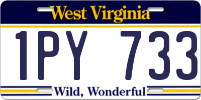 WV license plate 1PY733