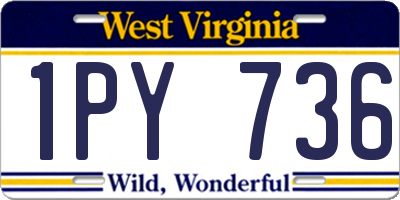 WV license plate 1PY736