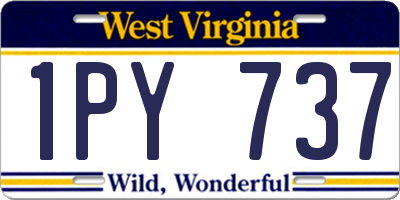 WV license plate 1PY737